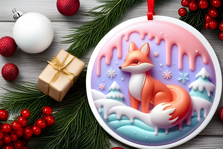 Round Christmas Ornament Sublimation|Clipart