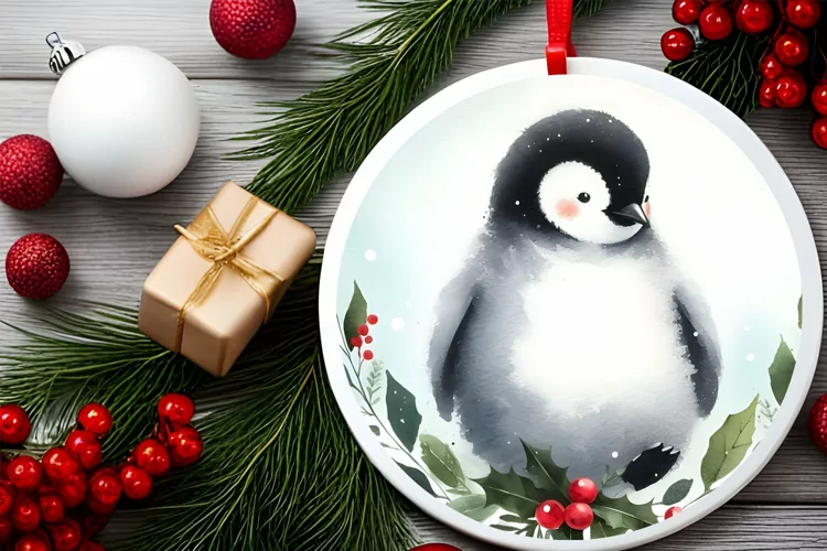 Round Christmas Ornament Sublimation|Clipart