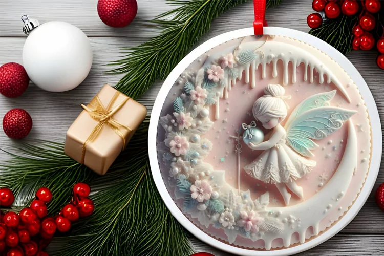 Round Christmas Ornament Sublimation|Clipart