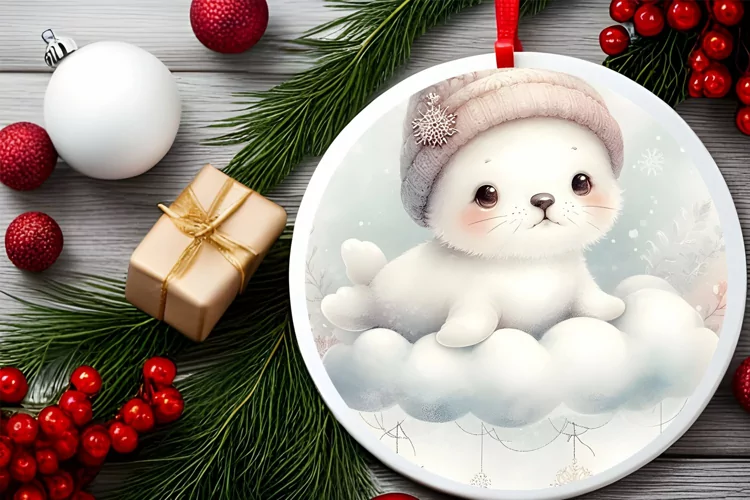 Round Christmas Ornament Sublimation|Clipart
