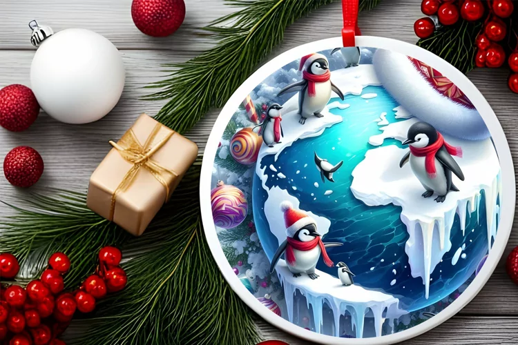 Round Christmas Ornament Sublimation|Clipart