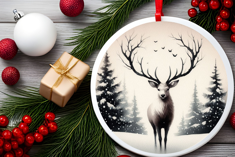 Round Christmass Ornament Sublimation|Clipart