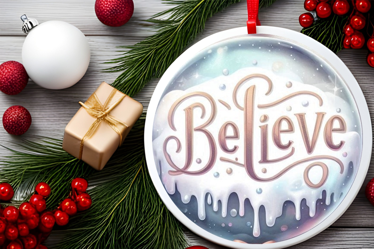 Round Christmass Ornament Sublimation|Clipart