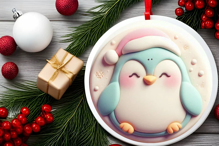 Round Christmas Ornament Sublimation|Clipart