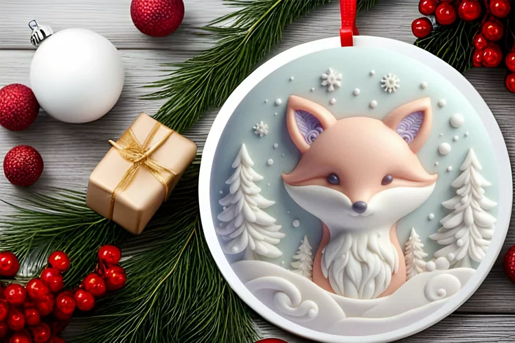 Round Christmas Ornament Sublimation|Clipart