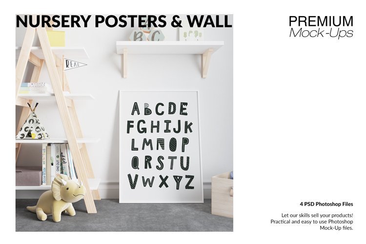 Nursery Posters and Wall Mockup Set example image 1