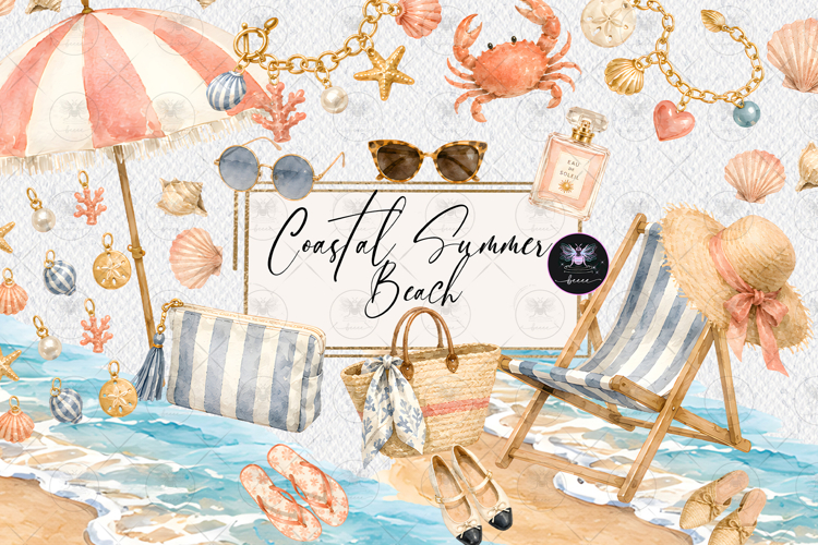 Coastal Summer Beach Clipart