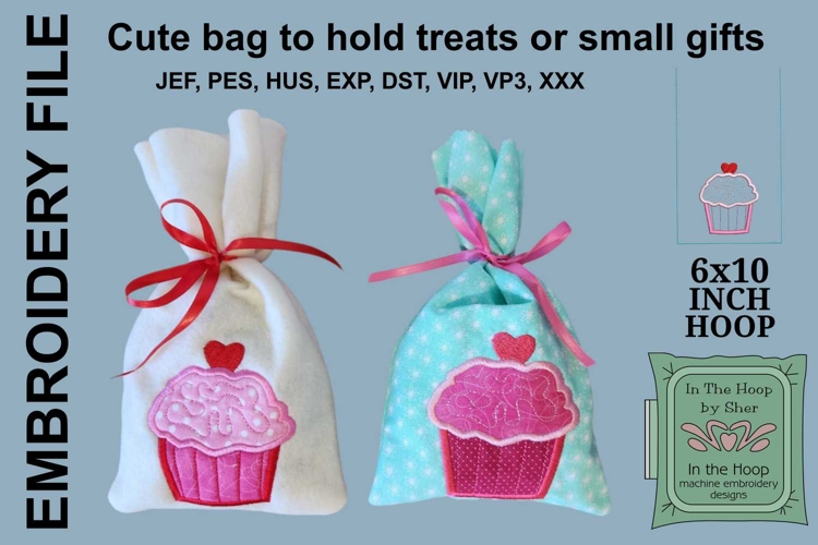 ITH Cupcake Valentine Treat Bag 6x10 Hoop