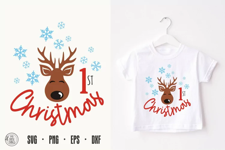 Baby First Christmas svg | Reindeer svg