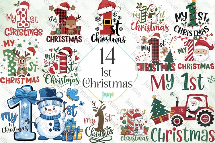 1st Christmas Sublimation Clipart