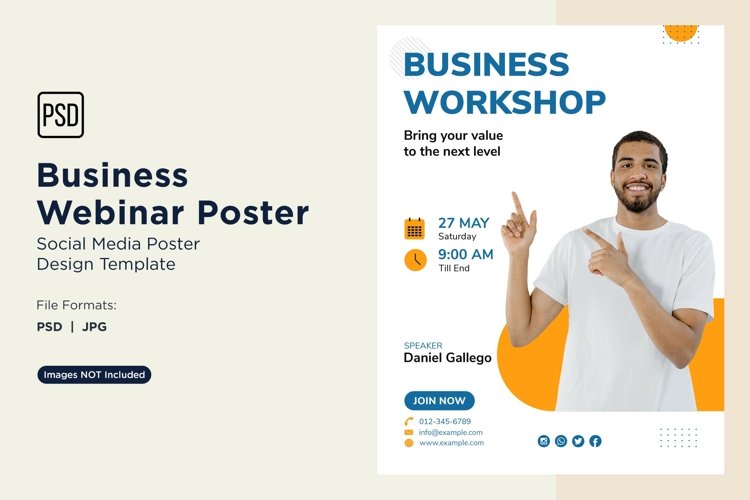 Business Webinar Poster Design Template Set 06