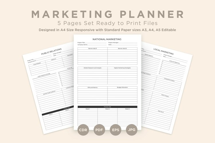 Marketing Planning Pages Set V-01