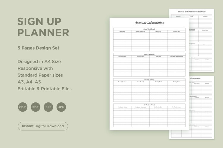 Sign Up Planning Pages Set V-08