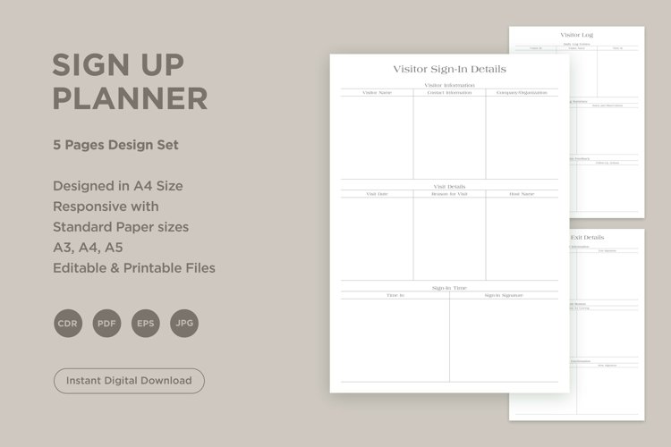 Sign Up Planning Pages Set V-13