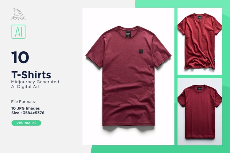 T Shirt Logo Branding Mockup 10 Set V-22 example image 1