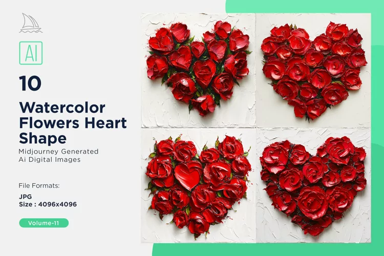 Flowers Heart Shape Cupid's Canvas Painting Love