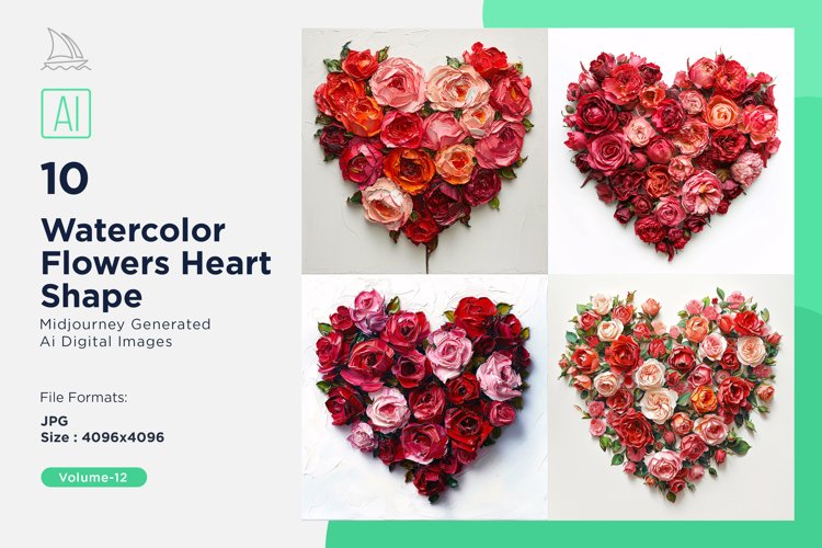 Flowers Heart Shape Cupids Canvas Painting Love