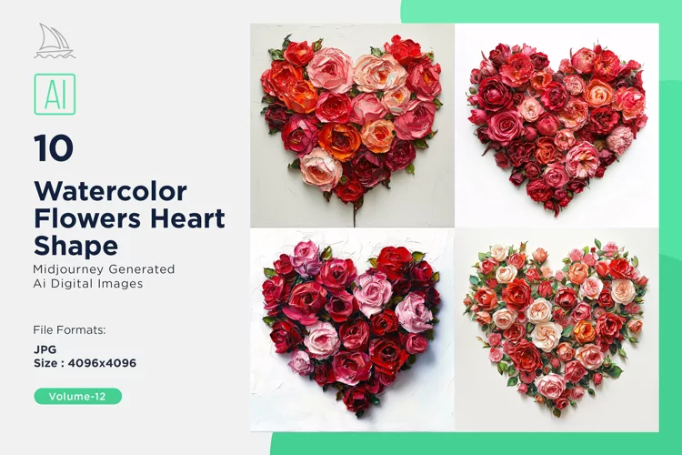 Flowers Heart Shape Cupid's Canvas Painting Love