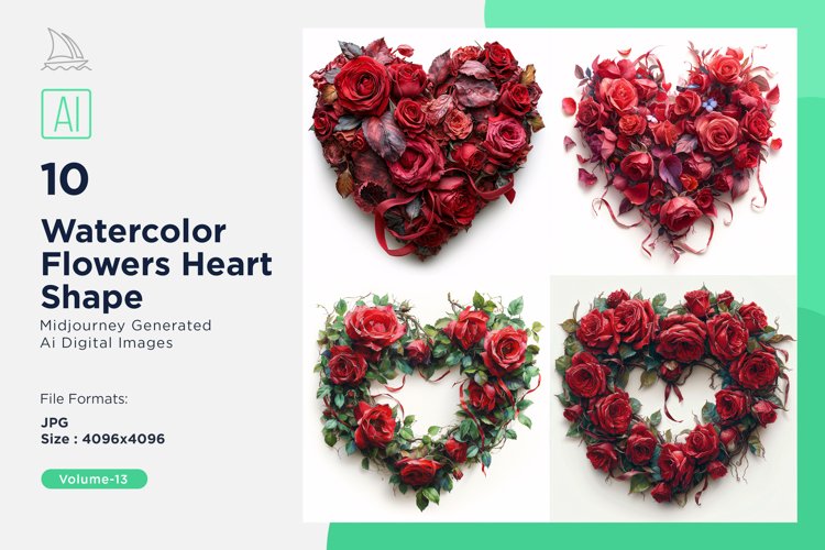 Flowers Heart Shape Cupids Canvas Painting Love