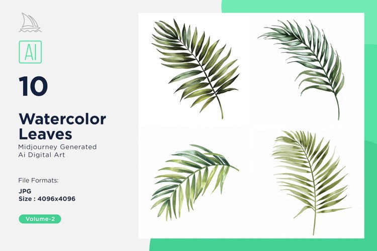 Watercolor Leaves Clipart Image 17