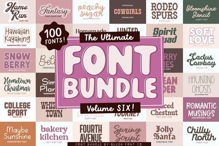 NEW! 100 FONTS - The ULTIMATE Font Bundle Vol. 6