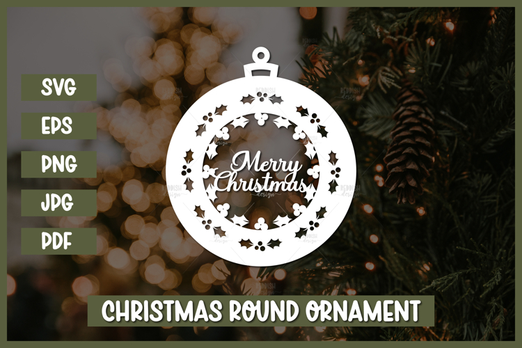 Round Christmas Ornament Svg Image 11