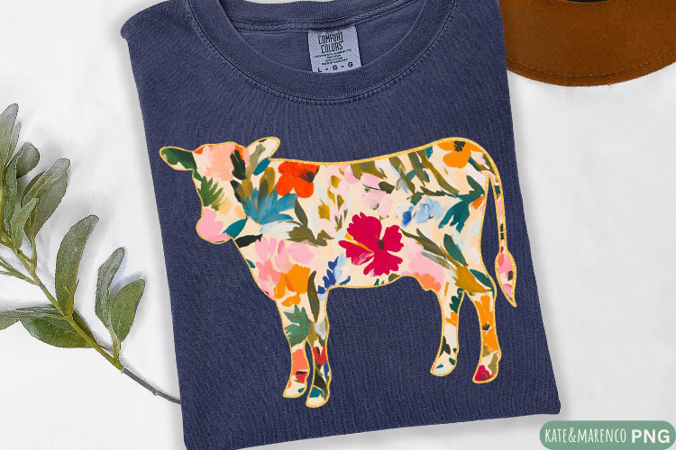 Floral Cow PNG | 4H Steer PNG | FFA Sublimation