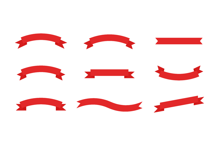Red Ribbon Banner Vector Collection