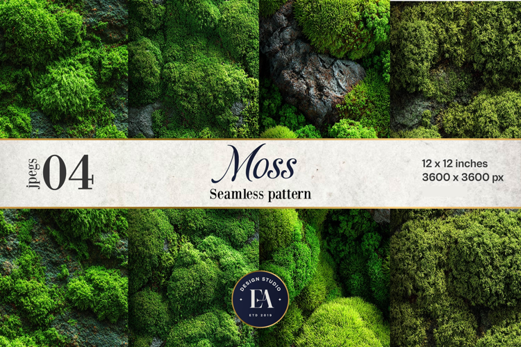 Moss Pattern Digital Paper 4 JPEG