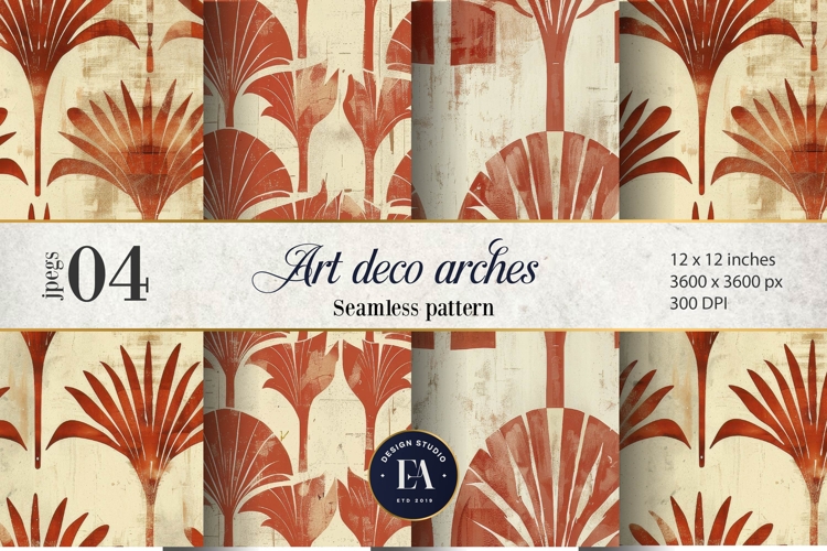 Art Deco Arch Pattern | Retro Shell Motif Texture