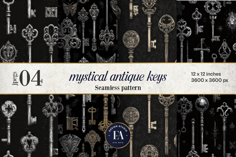 Antique Keys Pattern | Gothic Vintage Texture