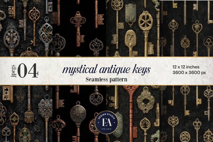 Antique Keys Pattern | Gothic Vintage Texture