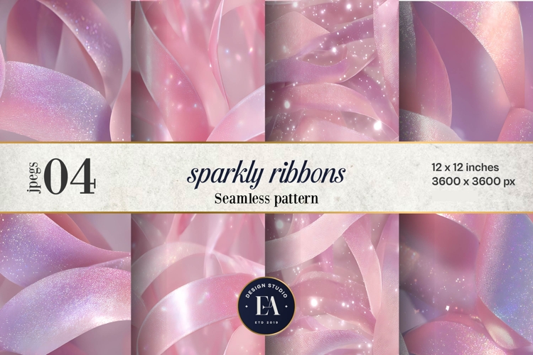 Sparkly Ribbon Texture | Pink Sheer Ribbon Pattern