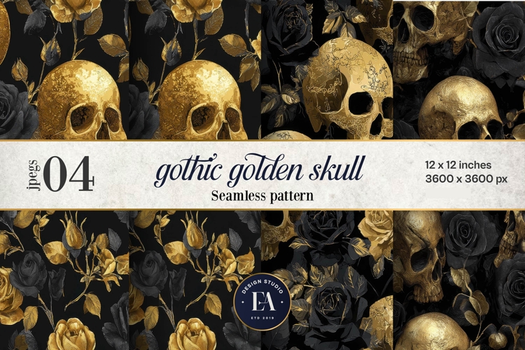 Skull Seamless Pattern Image 17