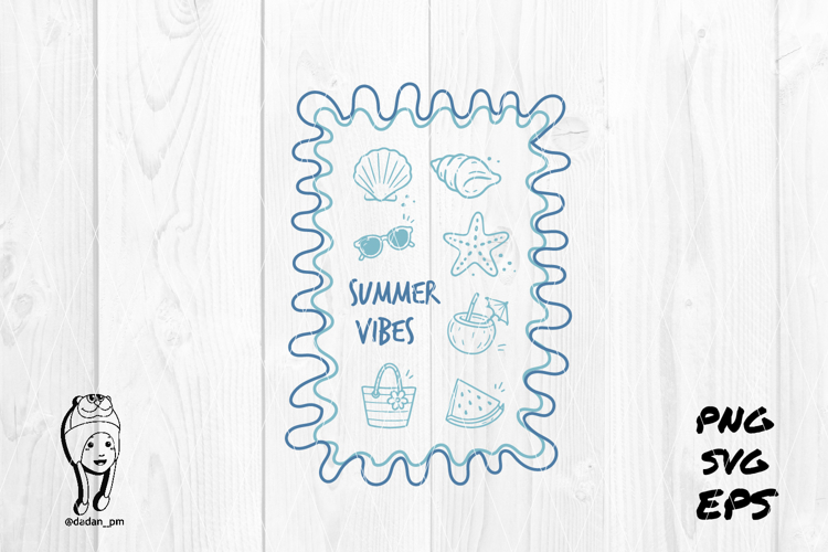 summer vibes Preppy Hand Drawn