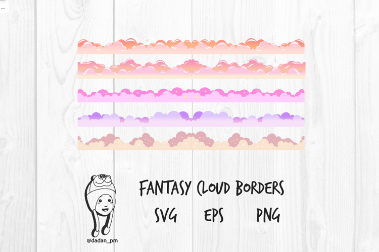 Fantasy Cloud Borders Cute Pastel Sky Divider