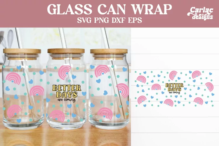 Mental Health Glass Can Wrap, Inspirational Glass Can Wrap