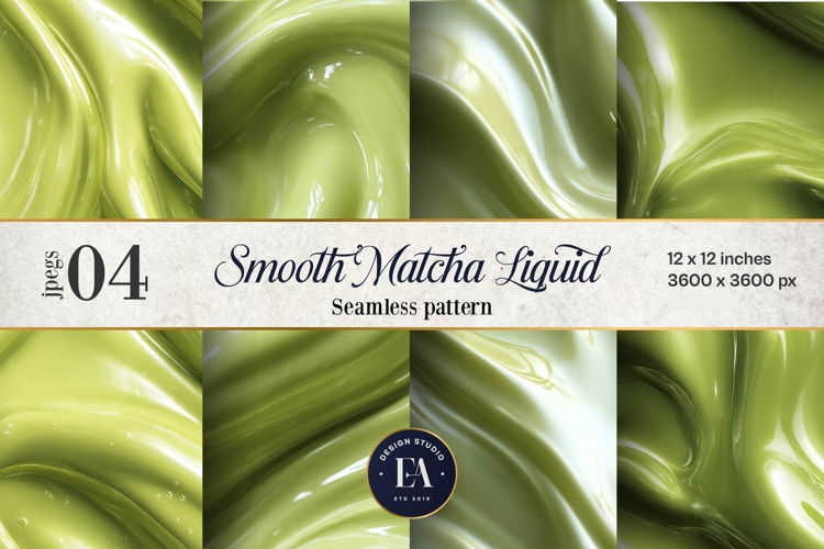 Matcha Liquid Marble, Green Abstract Swirl Digital Paper