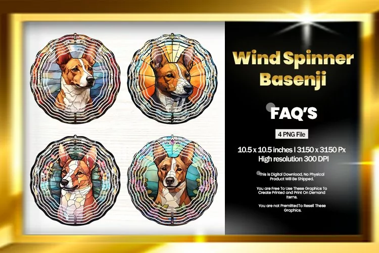 Basenji Wind Spinner Sublimation - 04 Variations