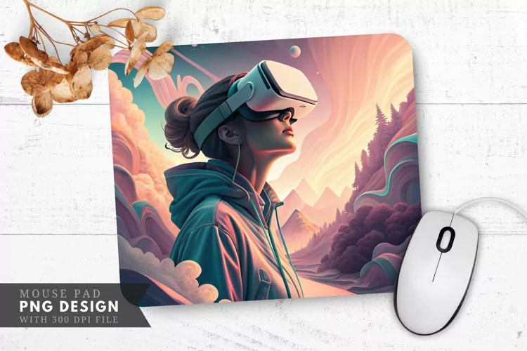 Virtual Reality Experience Mouse Pad PNG Design