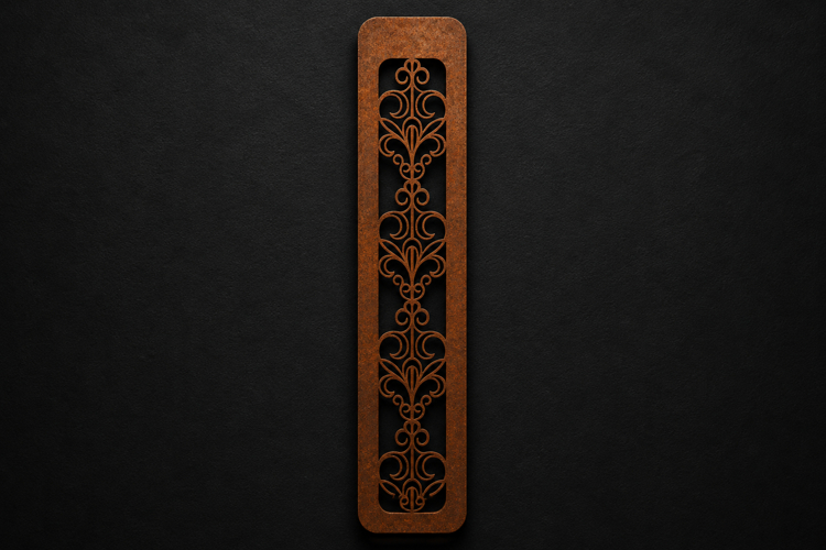 Elegant Fleur de Lis Laser Cut Wooden Bookmark with Ornament