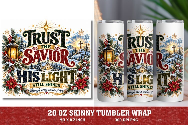 Jesus Brings Peace Hope Joy Tumbler Wrap, Christian Christma example image 1