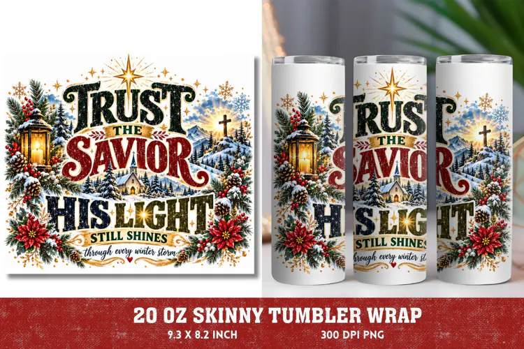 Jesus Brings Peace Hope Joy Tumbler Wrap, Christian Christma