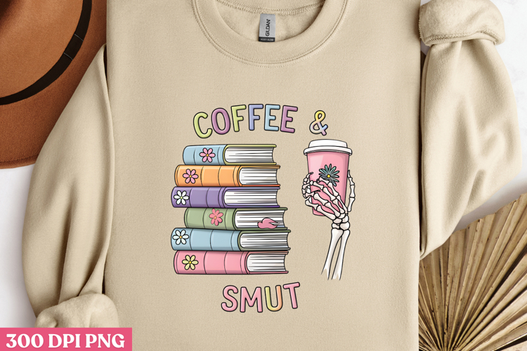 COFFEE   SMUT PNG, Reading Book Sublimation PNG