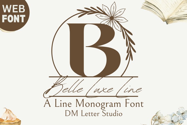 Belle Luxe Line Monogram - Minimalist Luxury Serif Outline