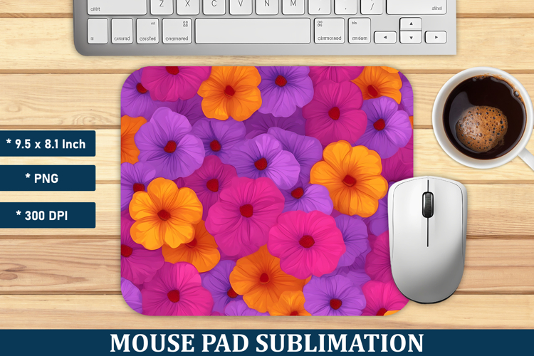 Calibrachoa Flower Pattern Mouse Pad | Mouse Pad Sublimation
