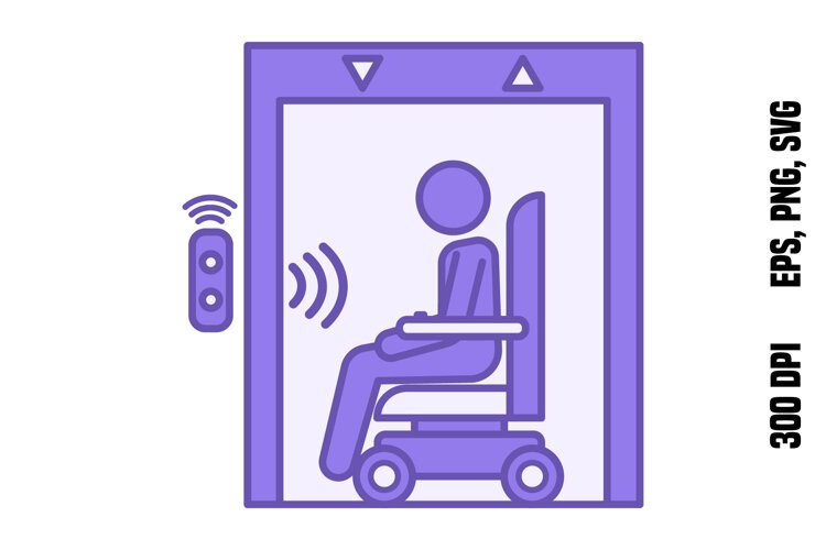 Purple Accessible Elevator Icon example image 1