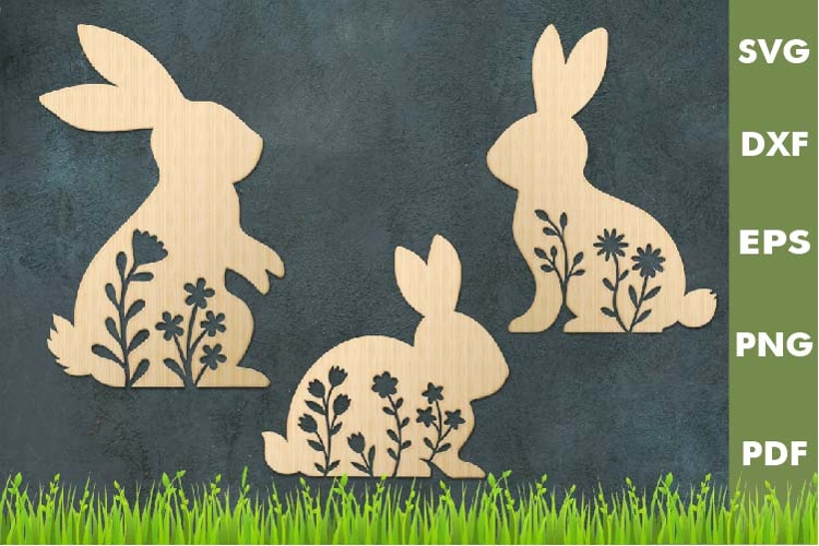 Bunny Silhouette SVG|Easter Laser cut, Cricut, Silhouette