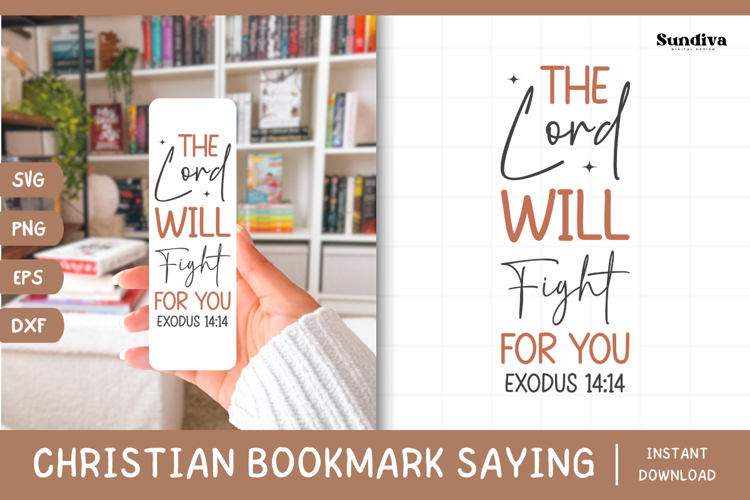 Christian Bookmark Saying SVG | The Lord Will Fight for You