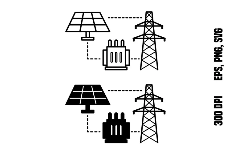 Solar Energy Farm Icons